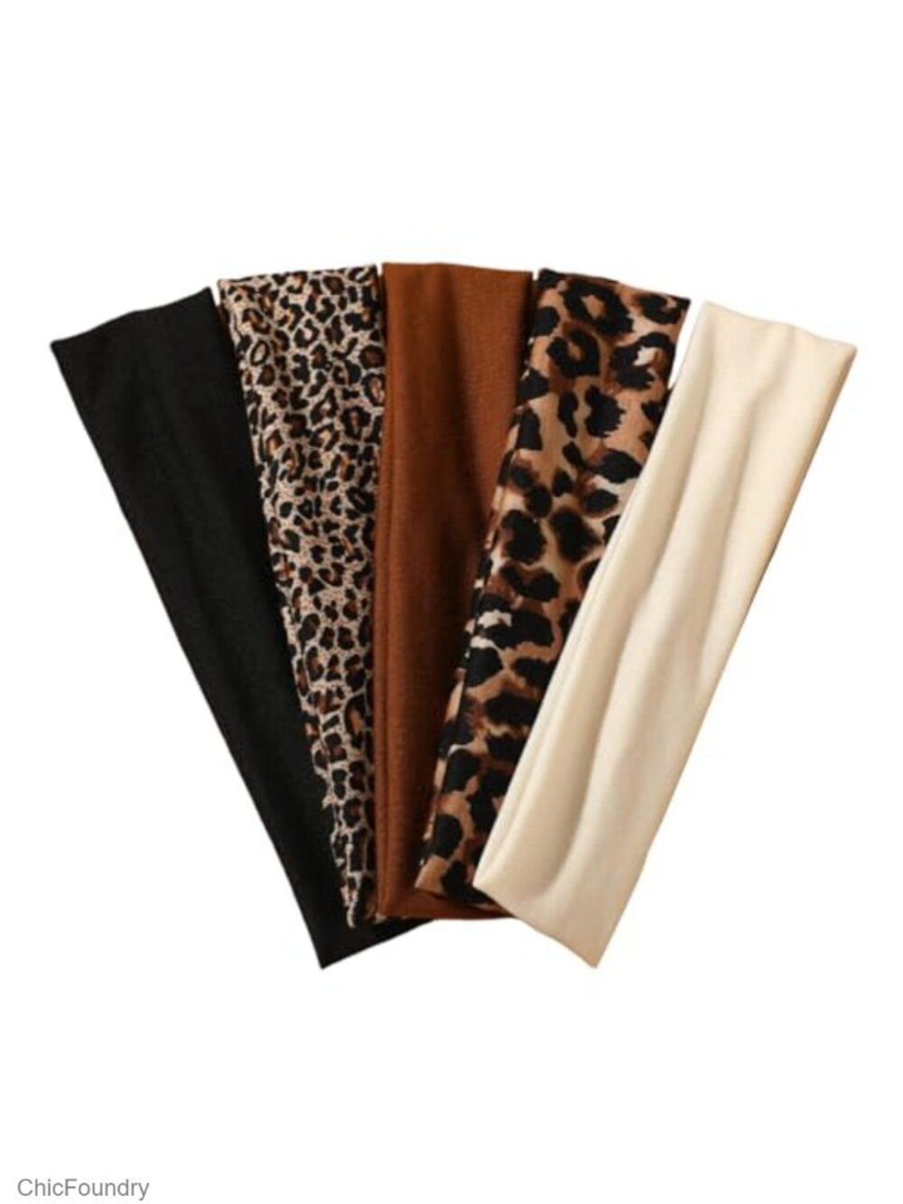 5-Piece Animal Print Headband Set for Women, Fashion Hair Bands